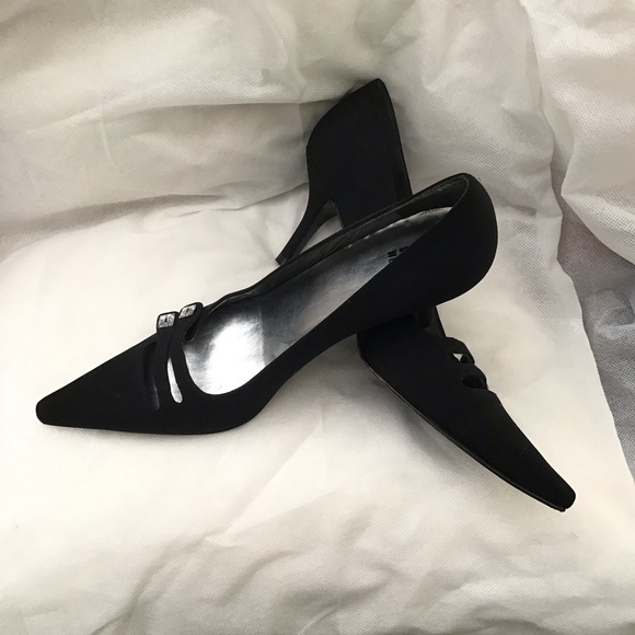 Stuart Weitzman Black Crystal Evening Heels. Size 8.5 - Picture 5 of 9